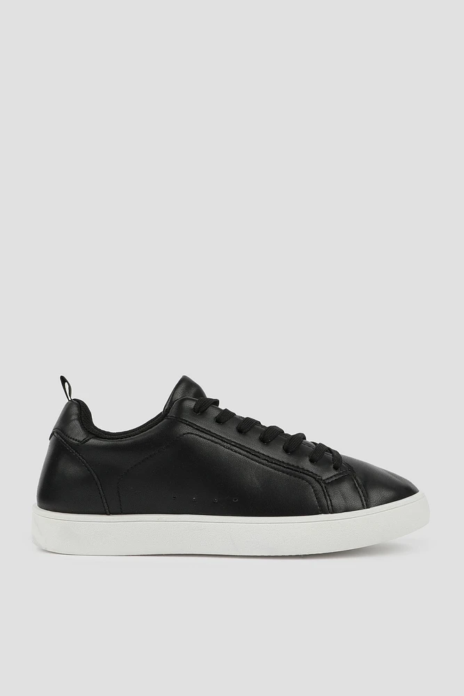 Ardene Lace-Up Tennis Sneakers in | Size | Faux Leather