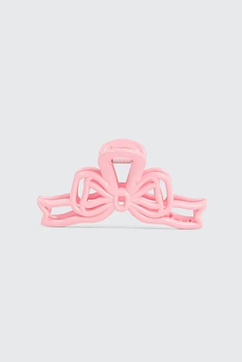 Ardene Bow Cutout Hair Claw in Light Pink