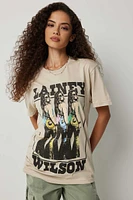 Ardene Oversized Lainey Wilson Graphic T-Shirt in Beige | Size | 100% Cotton