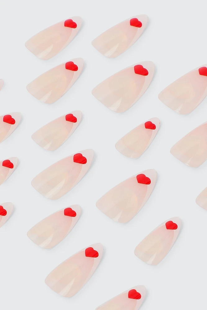 Ardene 20-Pack Heart Almond Shaped Fake Nails