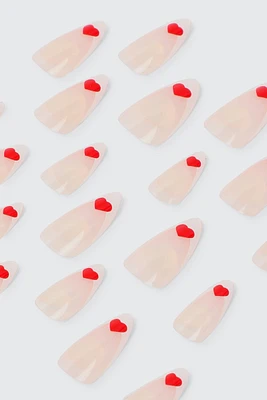 Ardene 20-Pack Heart Almond Shaped Fake Nails