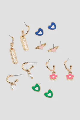 Ardene 6-Pack Colorful Earrings | Stainless Steel