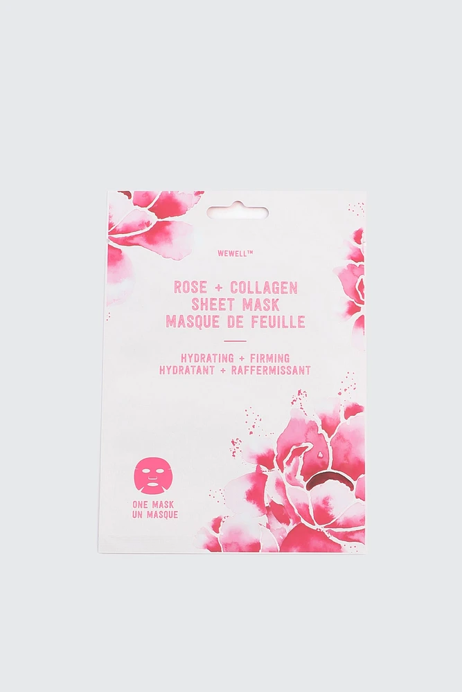 Ardene Rose & Collagen Face Mask in Light Pink