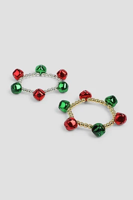 Ardene 2-Pack Bell Bracelets in Green