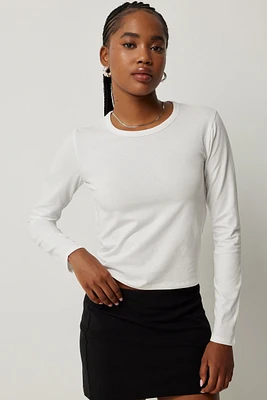 Ardene Effortless Everyday Long Sleeve T-Shirt in | Size | Cotton/Elastane | Eco-Conscious