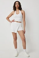 Ardene Super Soft Wrap Skort in White | Size | Polyester/Spandex | Eco-Conscious