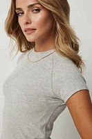 Ardene Super Stretch Raglan T-Shirt in Light | Size | Elastane/Viscose