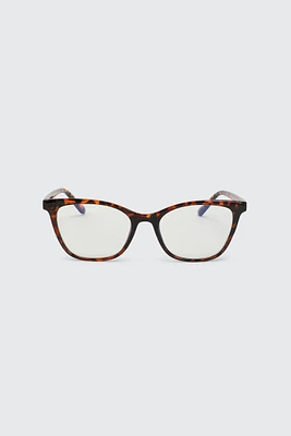 Ardene Blue Light Wayfarer Glasses in Brown