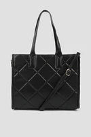 Ardene Large Quilted Tote Bag in | Faux Leather/Polyester