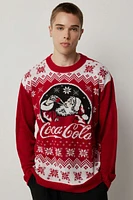 Ardene Man Coca-Cola Ugly Christmas Sweater For Men in Red | Size | 100% Acrylic