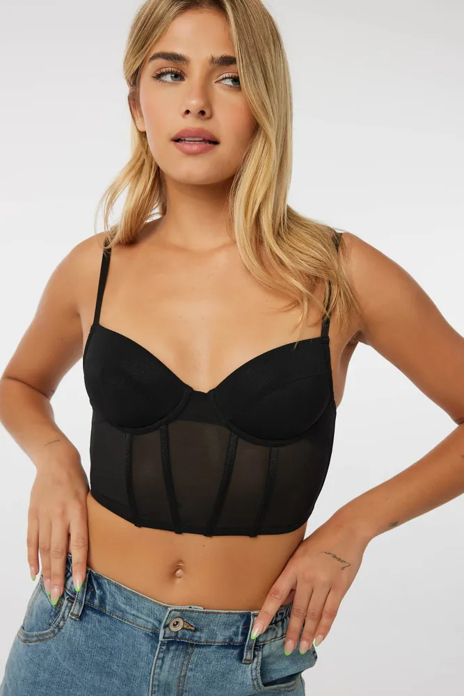 Mesh & Lace Push Up Teddy