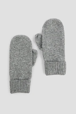 Ardene Soft Mittens in Grey | Polyester