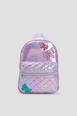 Ardene Kids Printed Backpack in Lilac | Faux Leather/Polyester