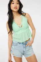 Ardene Pineapple Bralette Top in Light Green | Size | Polyester