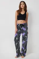 Ardene Wednesday Plush PJ Pants in Black | Size | Polyester