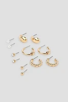 Ardene 6-Pack Pearl Studs & Hoops in Gold | Stainless Steel