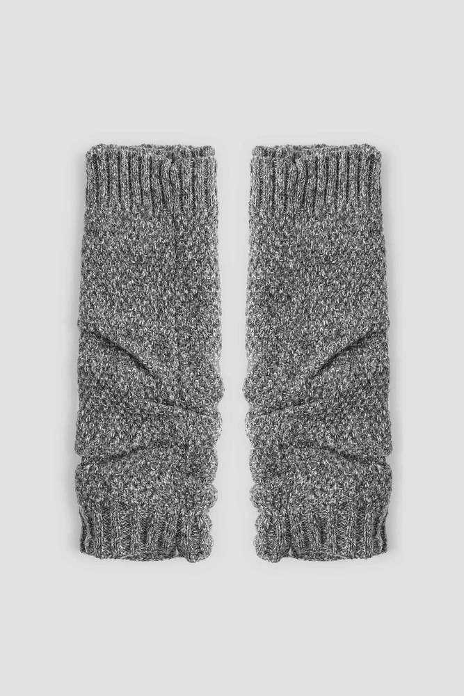 Ardene Knit Leg Warmers in Dark Grey | Polyester