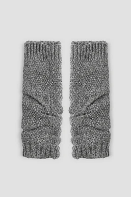 Ardene Knit Leg Warmers in Dark Grey | Polyester