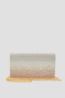 Ardene Ombre Rhinestone Clutch in Gold | Polyester