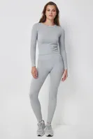 Ardene Wide Waistband Seamless Leggings in Grey | Size | Polyester/Nylon/Elastane | Eco-Conscious