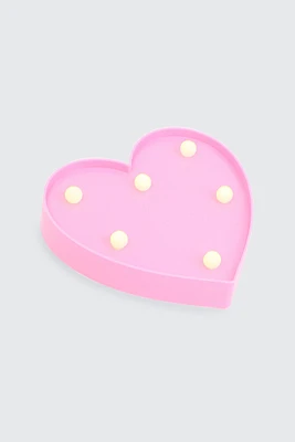 Ardene Kids Heart LED Light in Light Pink