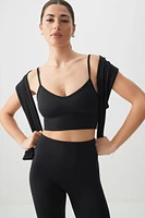 Ardene Low Impact Sports Bra in Black | Size | Nylon/Spandex | Eco-Conscious