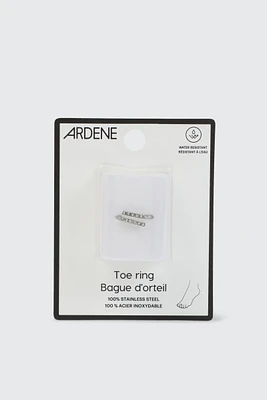 Ardene Toe Ring with Stone Details in Silver | Stainless Steel