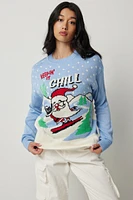 Ardene Ugly Christmas Sweater in Light Blue | Size | 100% Acrylic