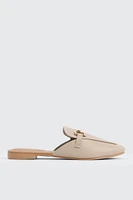 Ardene Mules with Gold Buckle in Beige | Size | Eco-Conscious