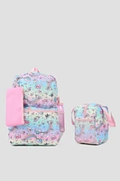 Ardene Kids 4-Piece Unicorn Backpack Set | Polyester