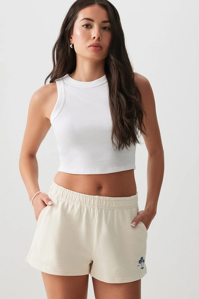 Ardene French Terry Shorts in Beige | Size | 100% Cotton