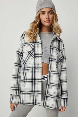 Ardene Plaid Polar Fleece Shirt in | Size | 100% Recycled Polyester | Eco-Conscious