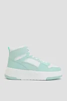 Ardene Two-Tone High Top Sneakers in Light | Size | Faux Leather