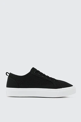 Ardene Crochet Sneakers in Black | Size