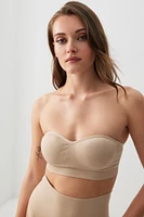 Ardene Seamless Bandeau Bra in Beige | Size | Elastane/Polyamide