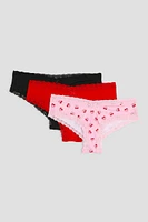 Ardene 3-Pack Microfiber Cheeky Panty Panties in Light Pink | Size | Polyester/Spandex