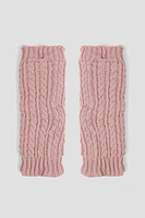 Ardene Cable Knit Leg Warmers in Light Pink | 100% Acrylic