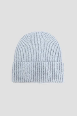 Ardene Wide Cuff Ribbed Beanie in Light | Polyester/Elastane/Polyamide