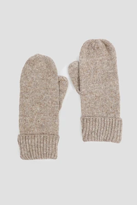 Ardene Soft Mittens in Beige | Polyester