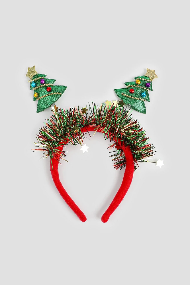 Ardene Xmas Tree Headband in Green