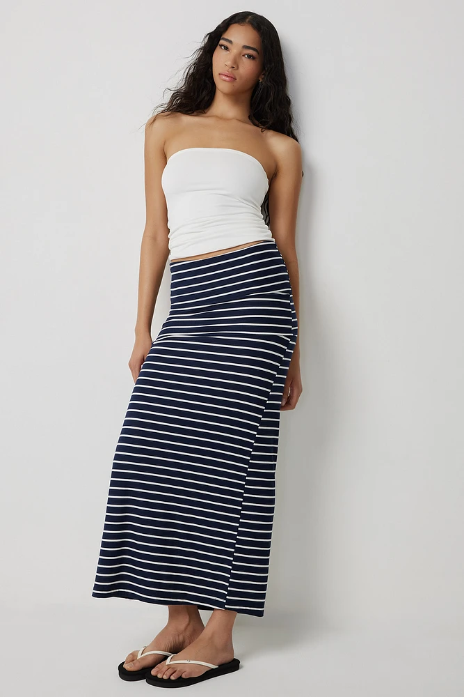 Ardene Two-Way Super Soft Maxi Skirt in Dark Blue | Size | Polyester/Spandex