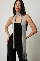 Ardene A.C.W. Sparkly Scarf in Silver | Polyester