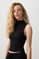 Ardene Basic High Neck Tank Top in | Size | Cotton/Elastane | Eco-Conscious