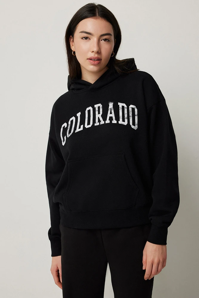 Ardene Oversized Destination Hoodie in | Size | Polyester/Cotton | Fleece-Lined