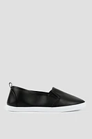 Ardene Slip-On Sneakers in Black | Size | Faux Leather