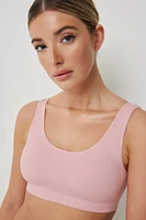 Ardene Seamless Crop Top Bralette in Light Pink | Size | Nylon/Elastane | Eco-Conscious