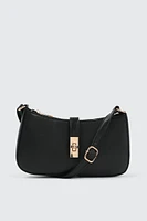 Ardene Twist Lock Shoulder Bag in | 100% Recycled Polyester/Faux Leather | Eco-Conscious