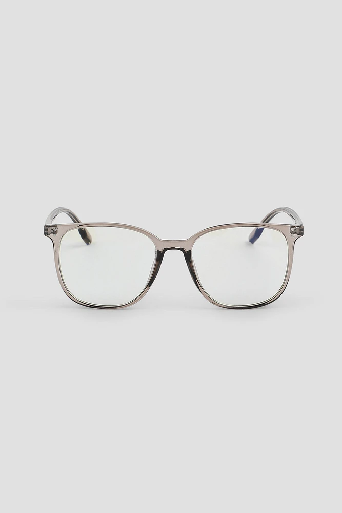 Ardene Blue Light Square Glasses in Clear