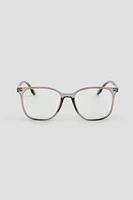 Ardene Blue Light Square Glasses in Clear