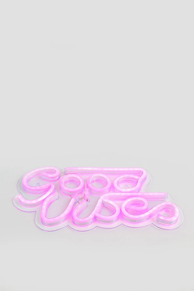 Ardene Good Vibes LED Neon Sign in Pink